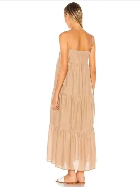 L'Academie Kiyama Tiered Maxi Dress in Tan Size Small - Picture 2 of 8